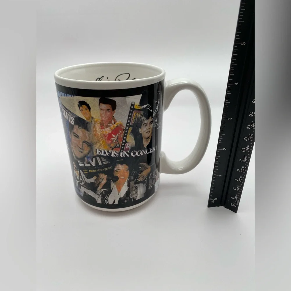 Vintage 2001 Elvis Presley Montage Coffee Mug M Ware China Signature Inside